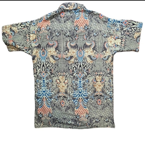 Hawaii Dragon Print Button Short Sleeve Shirt Men’s XL Large Lightweight Tiki - Picture 2 of 4